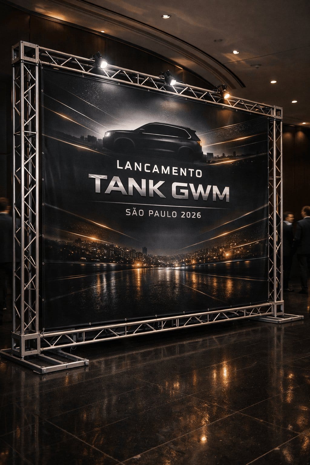 Backdrop box truss para lançamento e evento corporativo em São Paulo